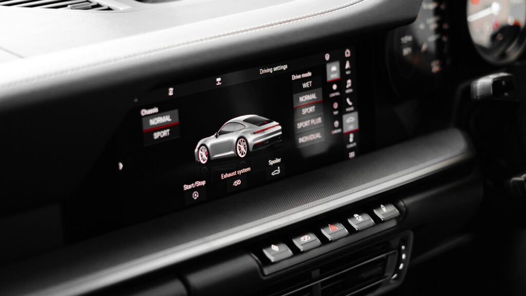 car dashboard with screen